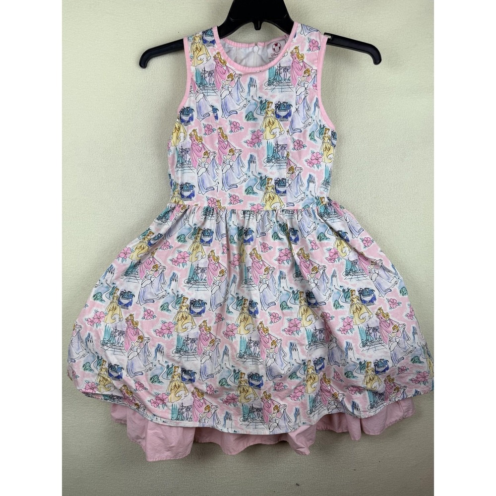 Disney Store Girls 12 Pink Princess Fit Flare Dress Belle Cinderella E2303G00F